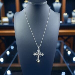 Premier Designs Cross Necklace NWOT‎ Rhinestone Faith Christian Glam Y2K Jewelry